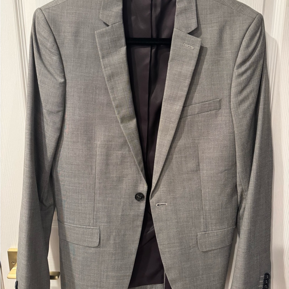 Men's TopMan Gray Blazer